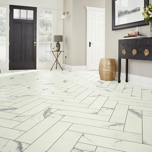 Entry Foyer Luxury Vinyl Tile Herringbone LVT -  Color Tile & Carpet in Springfield, MO